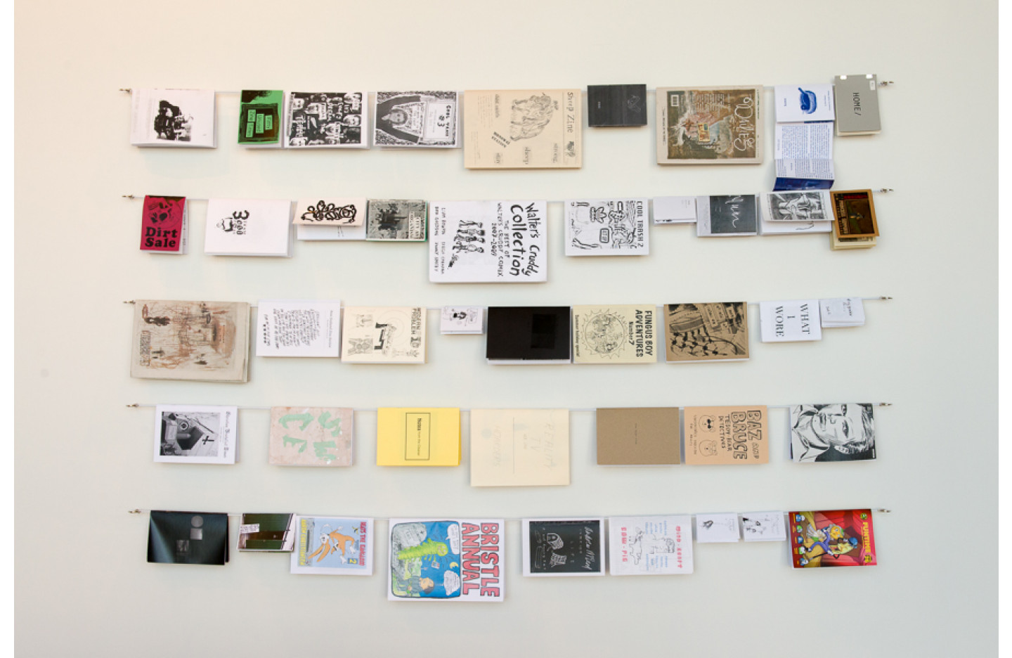 Installation image for 'Small Press', Ramp Gallery May 2014. Curated by Kim Paton & Bryce Galloway
